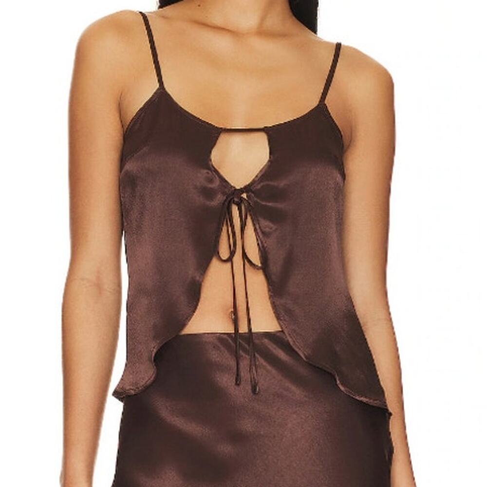 SNDYS x Revolve Brown Tie Saint Tank Top 2